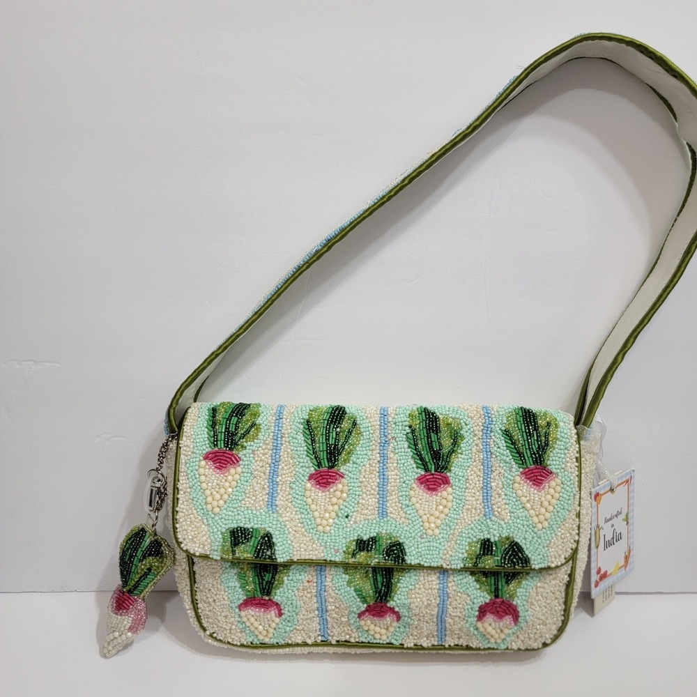 Handcrafted in India Radish Beaded Bag With Charm New Release Viral NWT